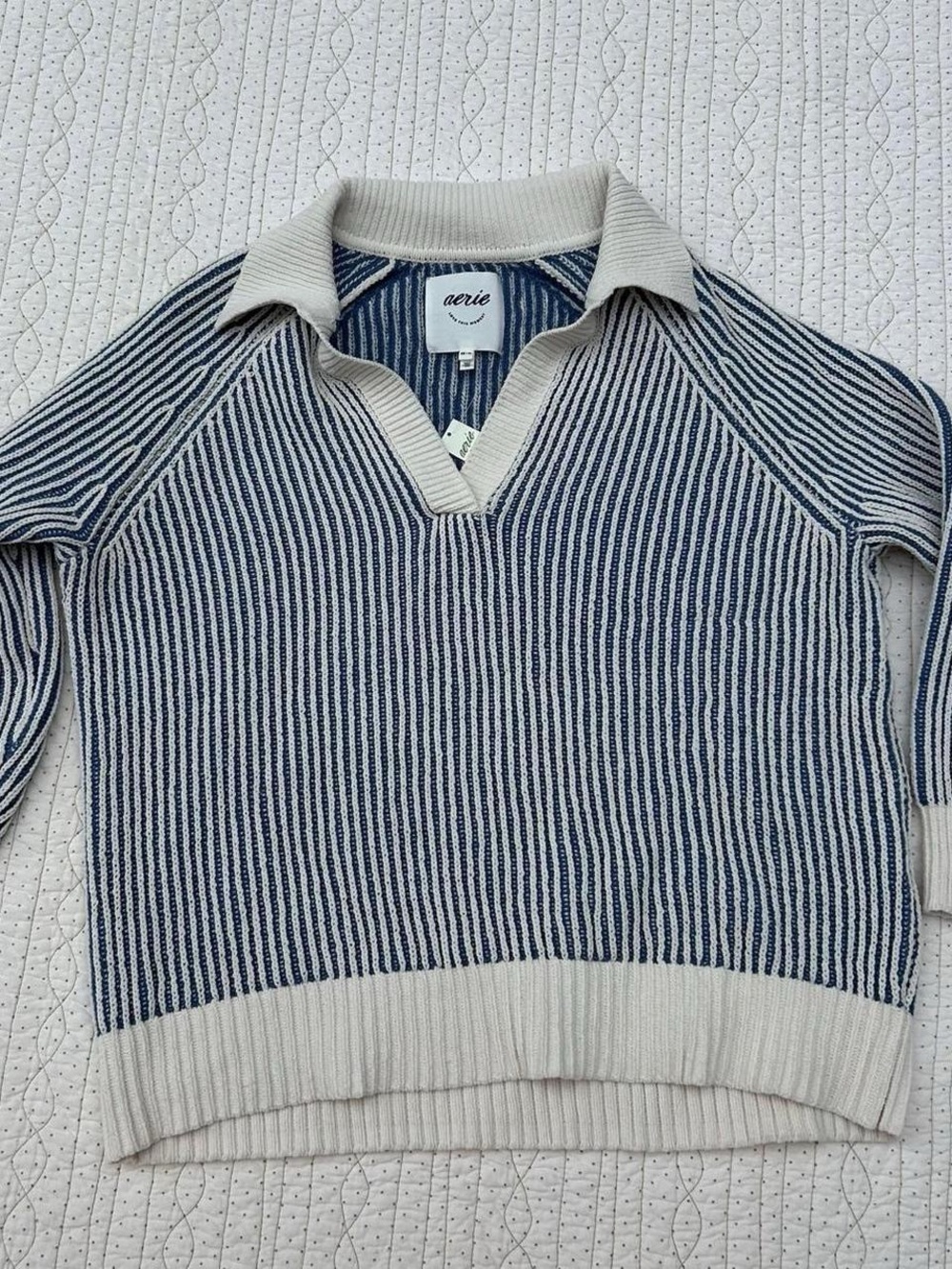 Aerie striped oversized costal Sweater